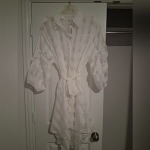 WoWo Brand White Sheer Trench Coat/Jacket